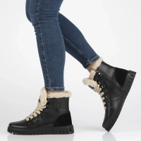 Leather ankle boots Filippo DBT6363/24 BK BE black