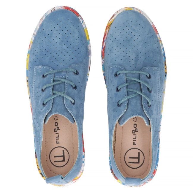 Leather shoes Filippo DP6206/24 BL blue