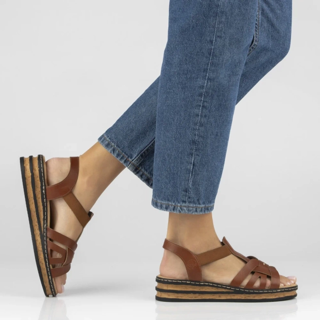 Sandals Rieker 62918-22 brown