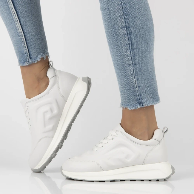 Skórzane sneakersy Filippo DP6859/25 WH białe