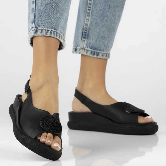 Leather sandals Filippo DS6984/25 BK black