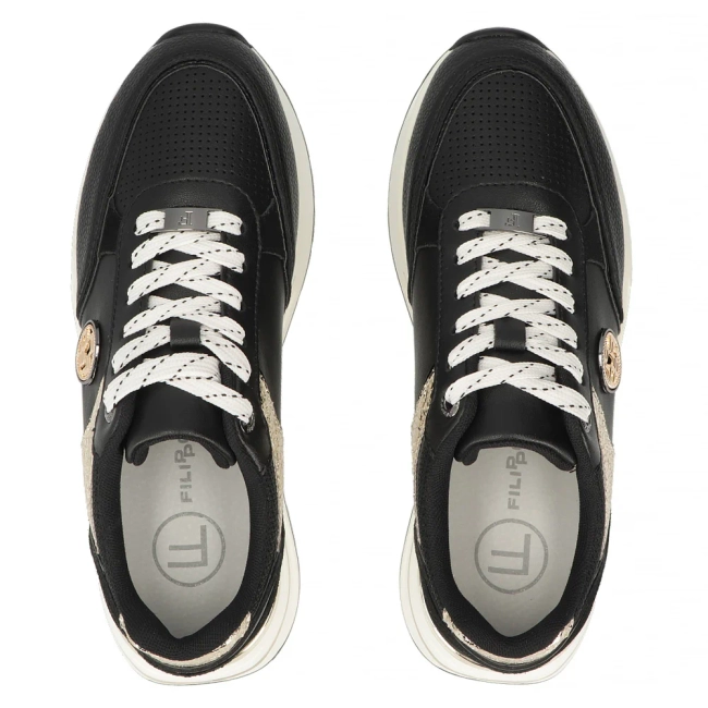 Skórzane sneakersy Filippo DP7773/26 BK czarne
