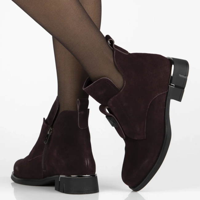 Leather ankle boots Filippo DBT7244/25 BG burgundy