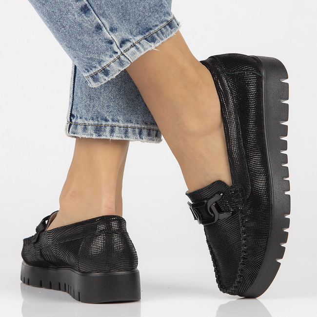 Skórzane mokasyny Filippo DP3334/23 BK PT czarne