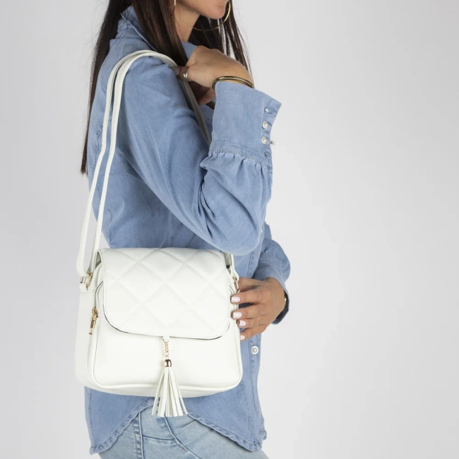 White handbag tessa quilted
