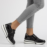 Leather sneakers Filippo DP3166/21 BK black