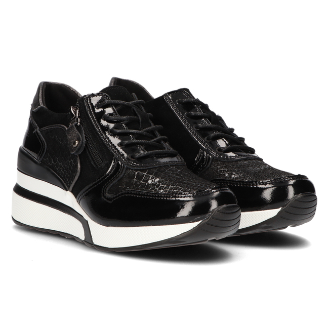 Leather sneakers Filippo DP3166/21 BK black