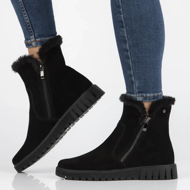 Leather ankle boots DBT6362/24 BK black