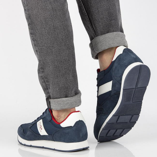 Skórzane buty Filippo MSP2117/21 NV granatowe