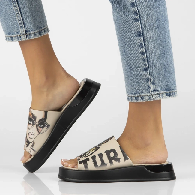 Leather flip-flops Filippo DK6158/25 BE beige