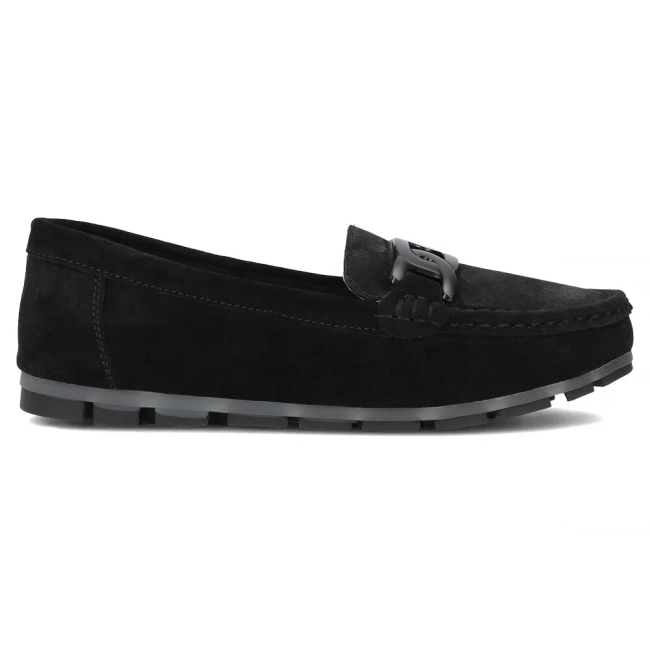 Skórzane mokasyny Filippo DP3630/25 BK czarne