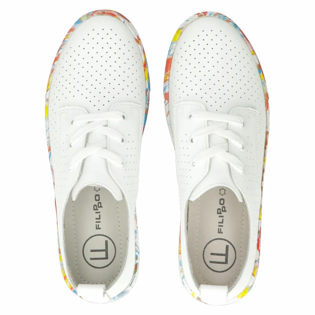 Leather shoes Filippo DP6206/24 WH white