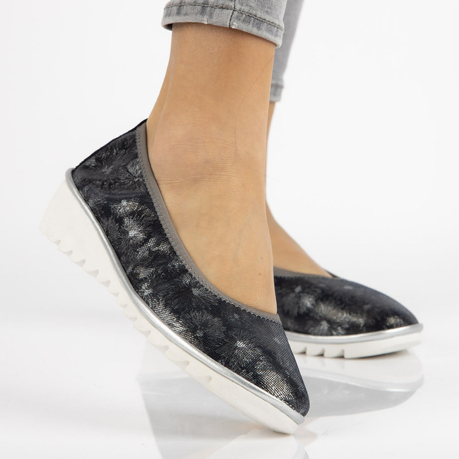 Skórzane półbuty Filippo DP046/18 NV FL granatowe