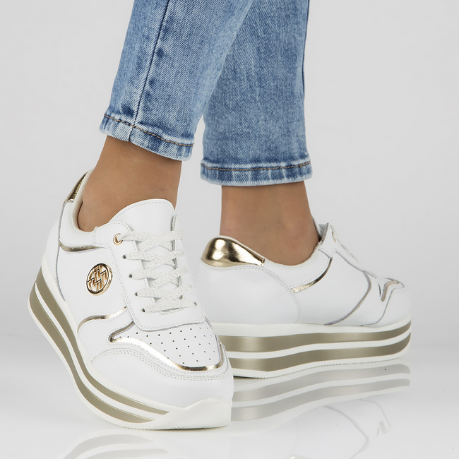 Leather Sneakers Filippo DP3682/22 WH white