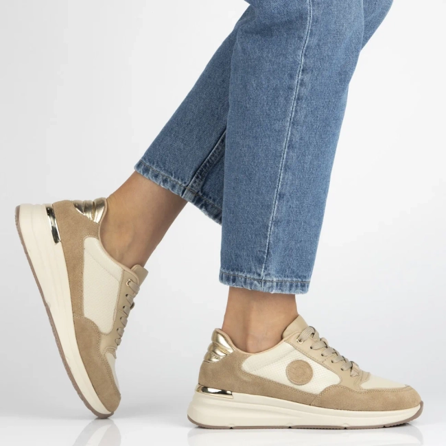 Skórzane sneakersy Filippo DP7106/25 BE beżowe