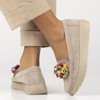 Skórzane mokasyny Filippo DP6828/25 BE beżowe