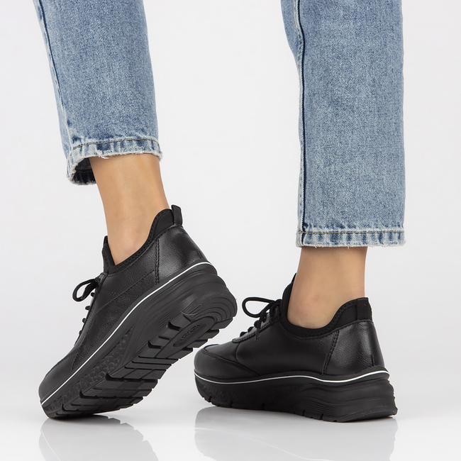 Skórzane sneakersy Rieker 48050-00 czarne