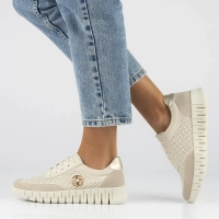 Leather sneakers Filippo DP6034/24 BE beige