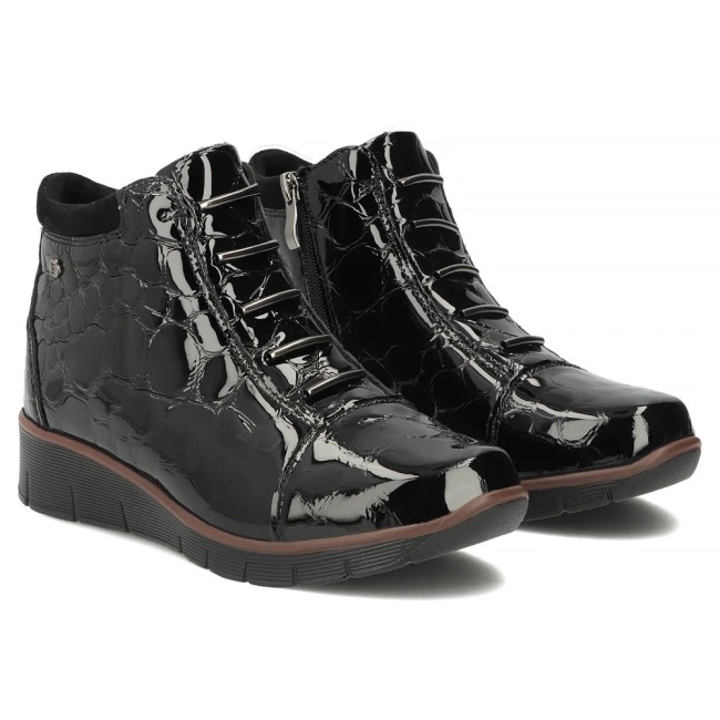 Leather wedge ankle boots Filippo DBT3179/26 BK CR black