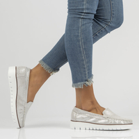 Leather loafers Filippo DP3534/22 SI silver