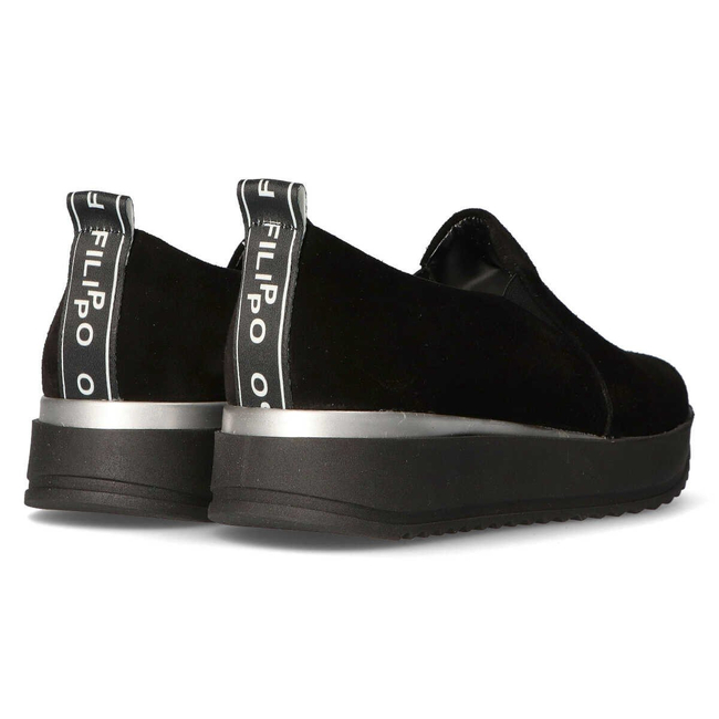 Skórzane Sneakersy Filippo 966 czarne