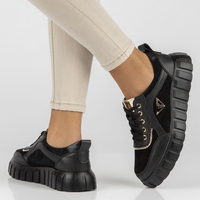 Leather sneakers Filippo DP4533/23 BK black