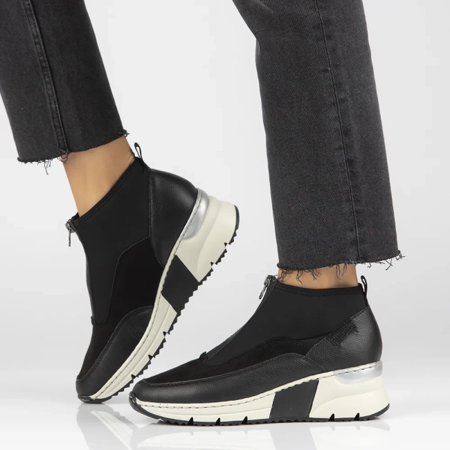 Rieker leather sneakers N6352-01 black