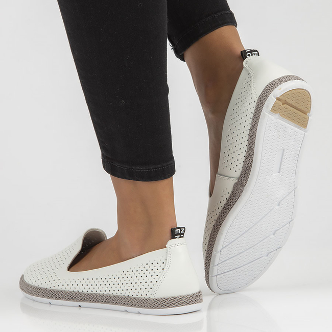 Skórzane półbuty Filippo DP081/22 WH białe