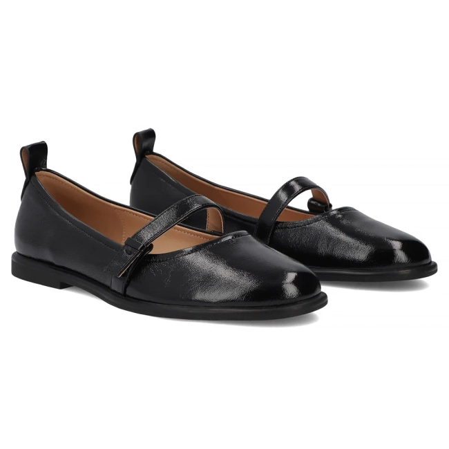 Skórzane baleriny Filippo DP7742/26 BK czarne