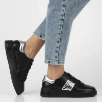 Leather sneakers Filippo DP6824/25 BK black