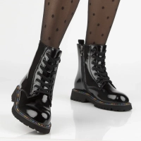 Skórzane botki typu workery Filippo DBT7428/25 BK L czarne