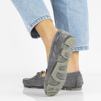 Skórzane mokasyny Filippo DP1202/21 GR szare