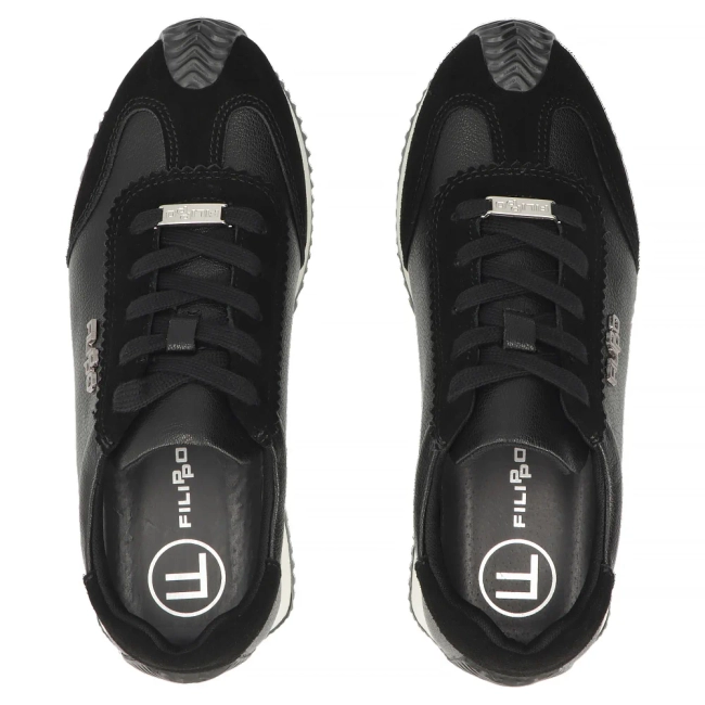Skórzane sneakersy Filippo DP7979/26 BK czarne