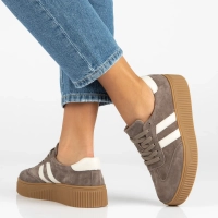 Skórzane sneakersy Filippo DP6776/26 TP taupe