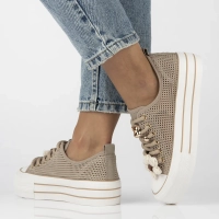 Trampki beige up bold QY880-63 brązowe