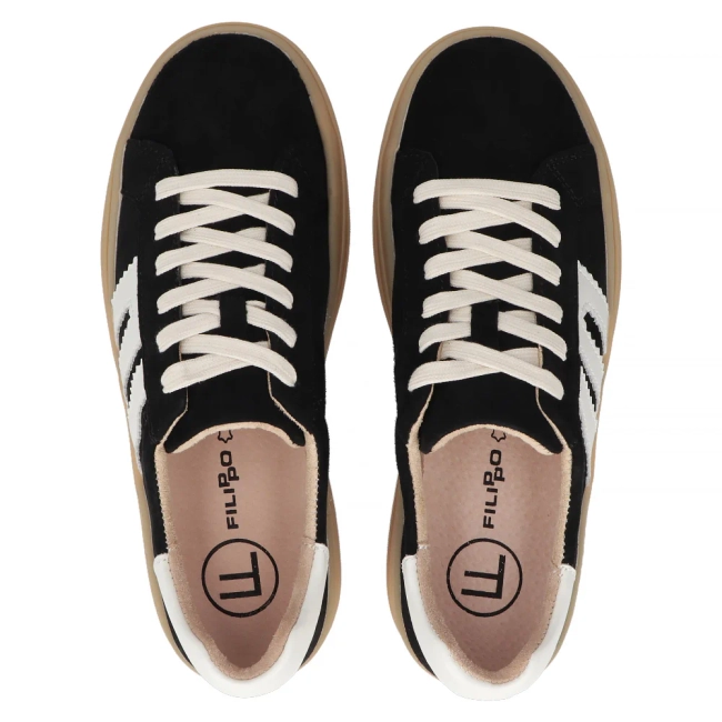 Leather sneakers Filippo DP6744/25 BK black