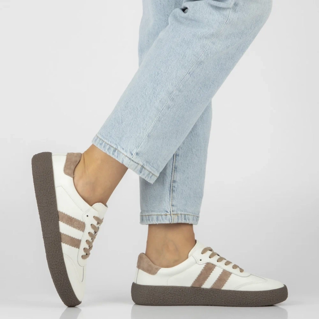 Leather sneakers Filippo DP7958/26 WH BE white