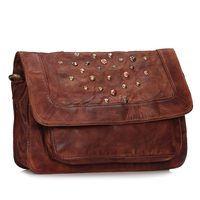 Handbag Toscanio Leather Messenger Bag 038 brown