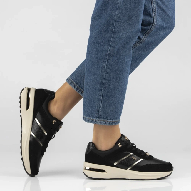 Skórzane sneakersy Filippo DP7772/26 BK czarne
