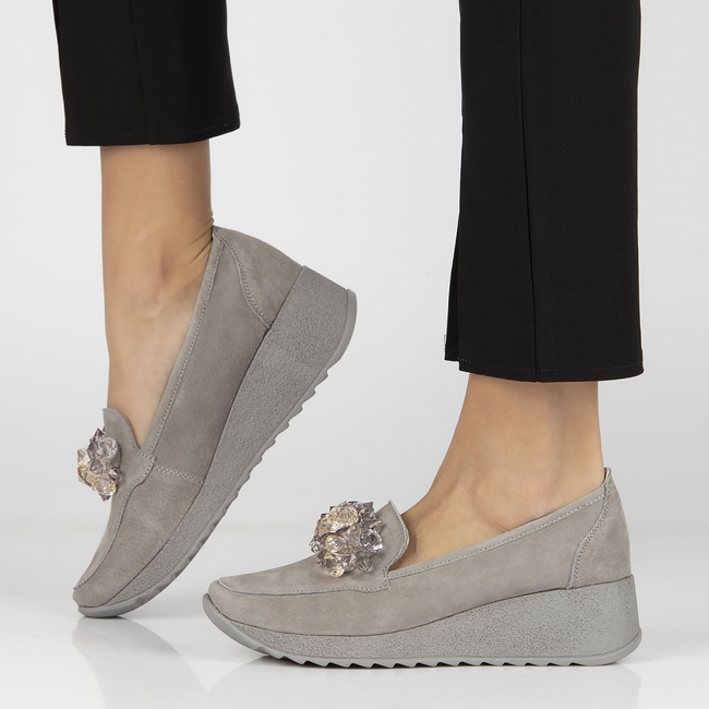 Leather shoes Filippo DP4563/23 GR grey