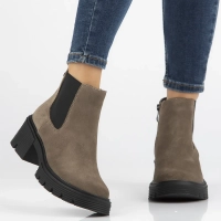 Skórzane botki na obcasie Filippo DBT6464/24 TP taupe