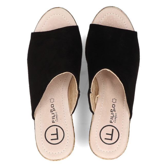 Leather flip-flops Filippo DK2143/21 BK black