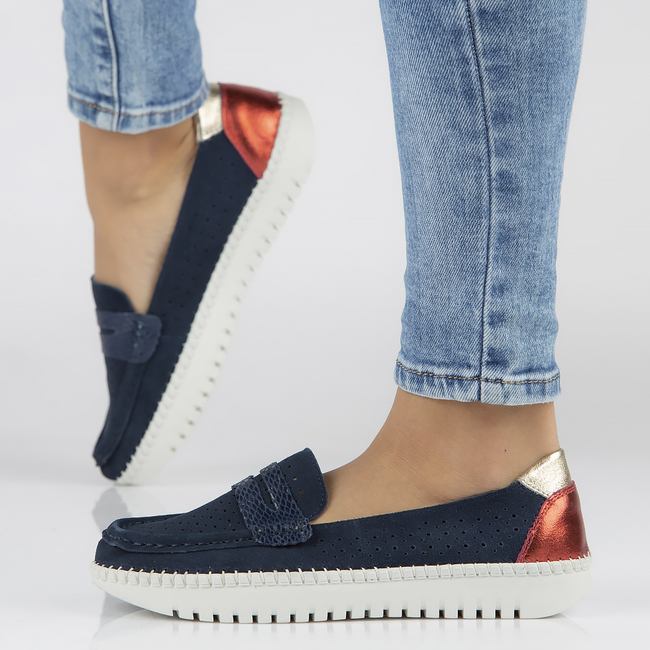 Leather shoes Filippo DP1413/20 NV navy blue