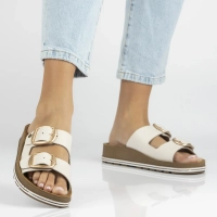 Leather flip-flops Maciejka P7537-22/00-4 beige