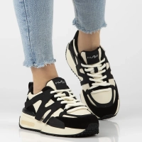 Skórzane sneakersy Filippo DP6970/25 BK WH czarne