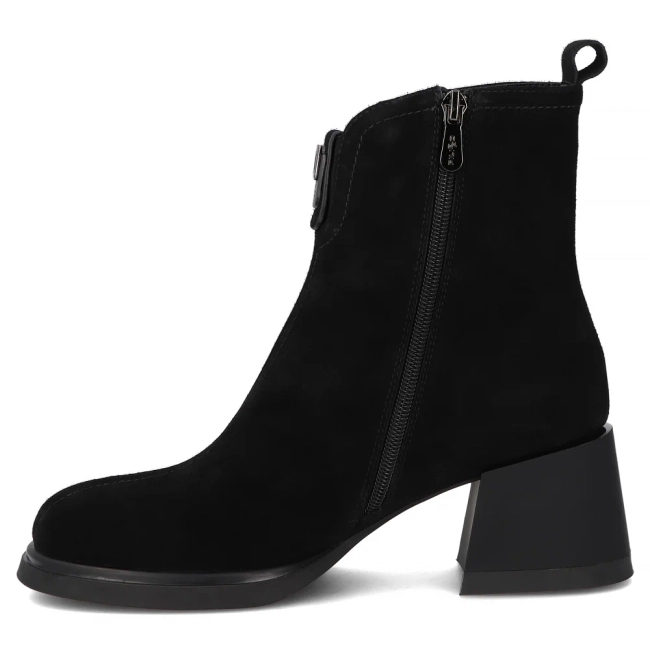 Skórzane botki na obcasie Filippo DBT7225/25 BK czarne