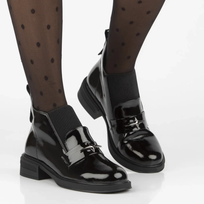 Leather ankle boots Filippo DBT7313/25 BK black