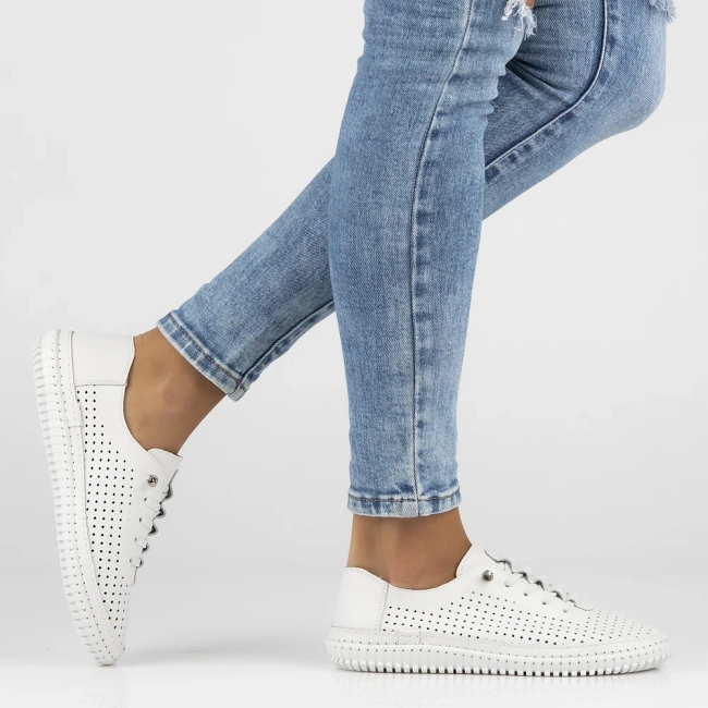 Skórzane półbuty Filippo DP6837/25 WH białe