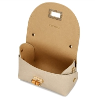 Beige leather handbag Toscanio G68
