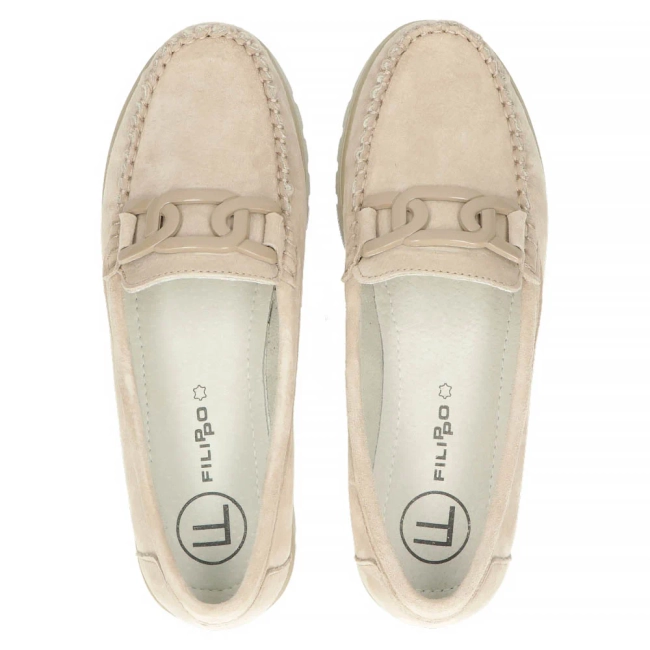 Leather loafers Filippo DP3334/25 BE beige
